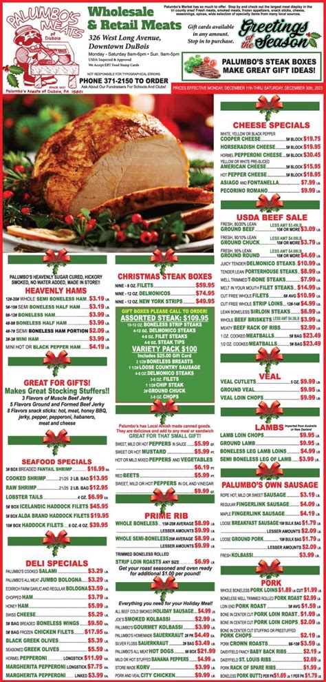 palumbo's meat specials.